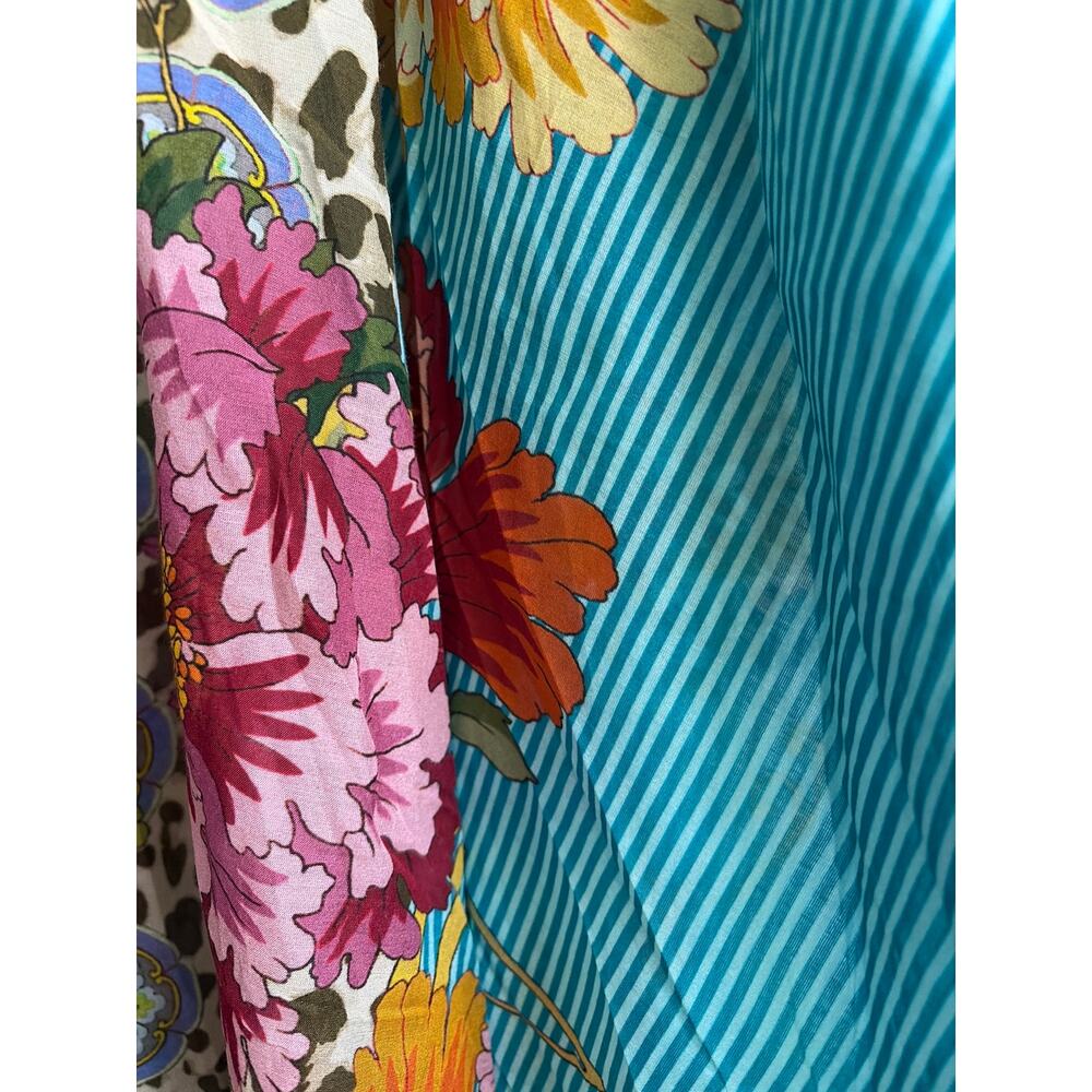 Johnny Was Blue Leopard & Floral Kimono Cover-up Size L/XL - Picture 7 of 11